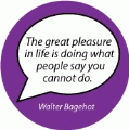 The great pleasure in life is doing what people say you cannot do. Walter Bagehot quote SPIRITUAL BUTTON