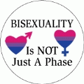 Bisexuality Is NOT Just A Phase BISEXUAL BUTTON