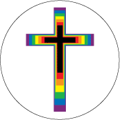 Black Cross Rainbow Layers GAY POSTER