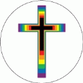 Black Cross Rainbow Layers GAY KEY CHAIN