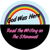 God Was Here (rainbow) - Read the Writing on the Stonewall - GAY KEY CHAIN