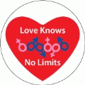 Love Knows No Limits [gender symbols, heart] GAY BUTTON