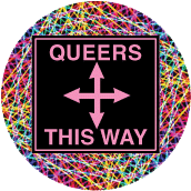 QUEERS - This Way (4-way sign) TRANSGENDER KEY CHAIN