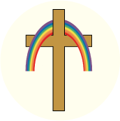 Rainbow Stole on Cross GAY STICKERS