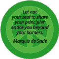 Let Not Zeal to Share Principles Entice Beyond Border--ANTI-WAR QUOTE KEY CHAIN