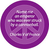 Name Emperor Ever Struck By Cannonball--ANTI-WAR QUOTE STICKERS