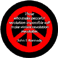 PEACE QUOTE: Peaceful Revolution--PEACE SIGN BUTTON