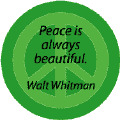 PEACE QUOTE: Peace is Always Beautiful--PEACE SIGN KEY CHAIN