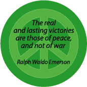 PEACE QUOTE: Real Lasting Victories of Peace Not War--PEACE SIGN KEY CHAIN