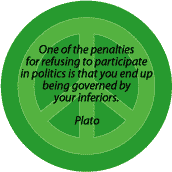 PEACE QUOTE: Refuse Politics Governed by Inferiors--PEACE SIGN KEY CHAIN