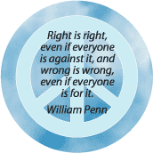 PEACE QUOTE: Right is Right Wrong is Wrong--PEACE SIGN KEY CHAIN