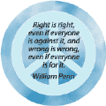 PEACE QUOTE: Right is Right Wrong is Wrong--PEACE SIGN KEY CHAIN