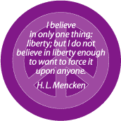 PEACE QUOTE: Not Force Liberty--PEACE SIGN KEY CHAIN