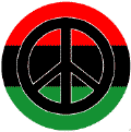 Black African American Flag Colors PEACE SIGN--POSTER