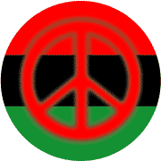 Fuzzy Red PEACE SIGN African American Flag Colors--STICKERS