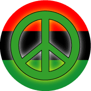 Glow Green PEACE SIGN African American Flag Colors--MAGNET