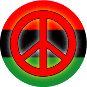 Glow Red PEACE SIGN African American Flag Colors--POSTER