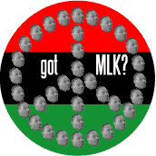 PEACE SIGN: Got MLK African American colors--BUTTON