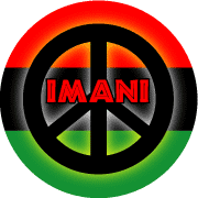 Kwanzaa Principle IMANI--African American PEACE SIGN BUTTON