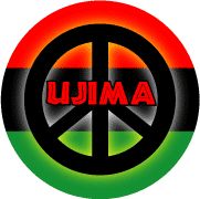 Kwanzaa Principle UJIMA--African American PEACE SIGN STICKERS