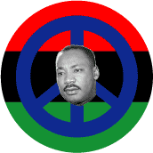 Martin Luther King Jr Picture African American colors PEACE SIGN MAGNET