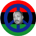 Martin Luther King Jr Picture African American colors PEACE SIGN BUTTON