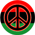 Neon Glow Black PEACE SIGN with Red Border African American Flag Colors--BUTTON