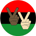 Peace Hands Black and White African American colors--BUTTON