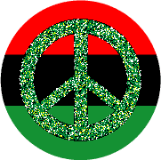 PEACE SIGN: The Grass is Greener African American Flag Colors--BUTTON