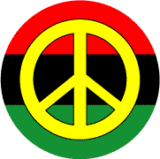 Yellow PEACE SIGN African American Flag Colors--MAGNET