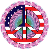 1960s Hippie Peace Flag 1 - American Flag KEY CHAIN