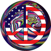 PEACE SIGN: 1960s Hippie Peace Flag 10--MAGNET