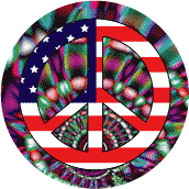 PEACE SIGN: 1960s Hippie Peace Flag 12--STICKERS