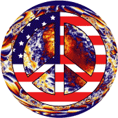 PEACE SIGN: Burning Desire for Peace Flag - Patriotic POSTER