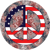 PEACE SIGN: Cosmic Peace Flag - Patriotic MAGNET