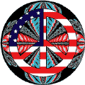 Hippie Art Peace Flag 11 - American Flag BUTTON