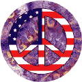 Hippie Art Peace Flag 14 - American Flag BUTTON