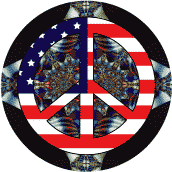 Hippie Art Peace Flag 17 - American Flag KEY CHAIN