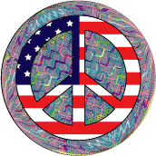 Hippie Art Peace Flag 18 - American Flag MAGNET