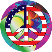 Hippie Art Peace Flag 3--KEY CHAIN