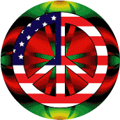 Hippie Commune Peace Flag 1--BUTTON