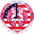 PEACE SIGN: Hippie Culture Peace Flag 5--BUTTON