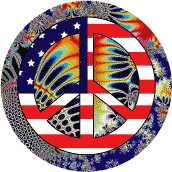 PEACE SIGN: Hippie Fashion Peace Flag 10--STICKERS