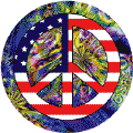 Hippie Flowers Peace Flag 7 - American Flag STICKERS