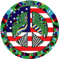 Hippie Icon Peace Flag 6--BUTTON