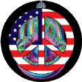 Hippie Icon Peace Flag 7--BUTTON