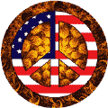 Hippie Movement Peace Flag 6 - American Flag BUTTON