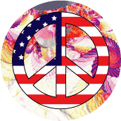 PEACE SIGN: Hippie Patchwork Peace Flag 2--KEY CHAIN