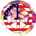 PEACE SIGN: Hippie Patchwork Peace Flag 2--STICKERS