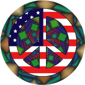 PEACE SIGN: Hippie Tapestry Peace Flag 10--KEY CHAIN